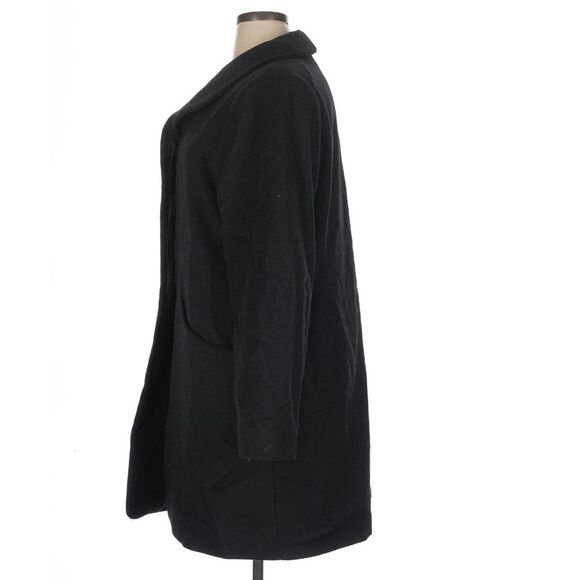 Quince Italian Wool Cocoon Coat Black Jacket Cardigan Size XL - Picture 4 of 13
